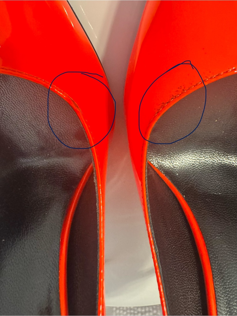Saint Laurent Glossy Patent Leather Red Orange Heels 40Europe 9.5 US - Picture 15 of 16